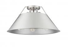  3306-3FM PW-PW - Orwell PW 3 Light Flush Mount in Pewter with Pewter shade